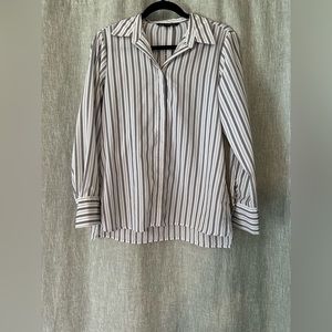 Black and white striped work shirt